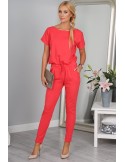 Coral jumpsuit with bow 2950 - Online store - Boutique